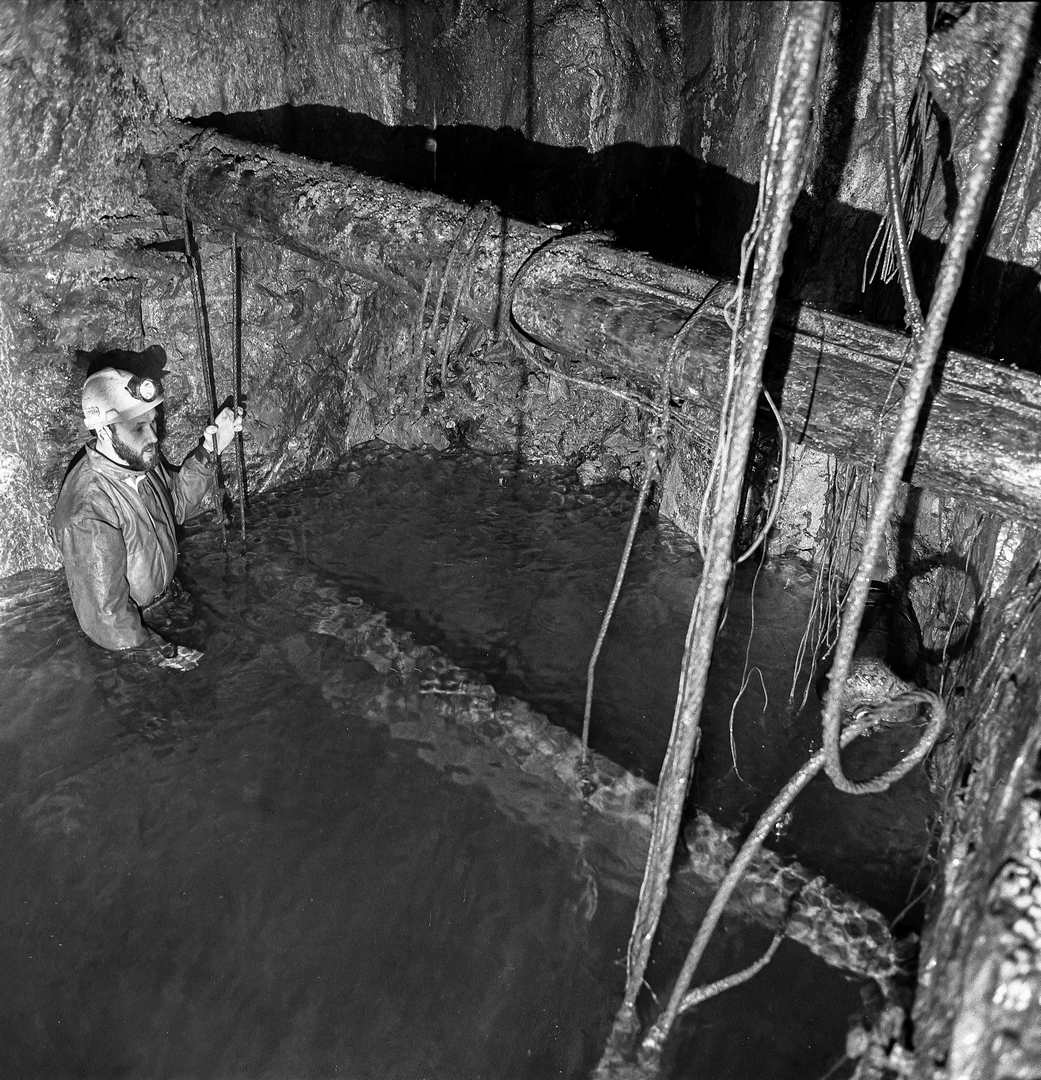 Magpie engine shaft at sough level 1978, submitted by Dickie Bird on 20-03-2026.
© Richard Bird Magpie engine shaft at sough level 1978